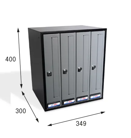 BUZON PRISMA FRONTAL G4 CUERPO NEGRO PUERTA PLATA 400 x 349 x 300